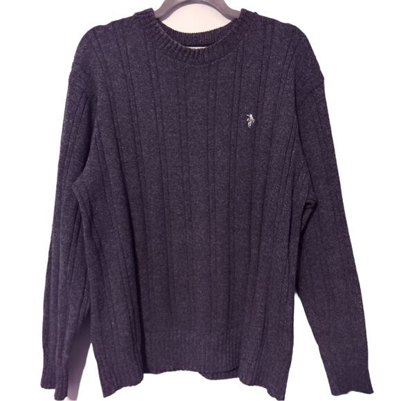 U.S. Polo Assn. Other - U.S. Polo Men’s Crew Neck Cotton Ribbed Sweater Heather Gray Size Large